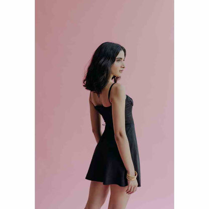 Old Marigold Andrea Black Corset Mini Dress
