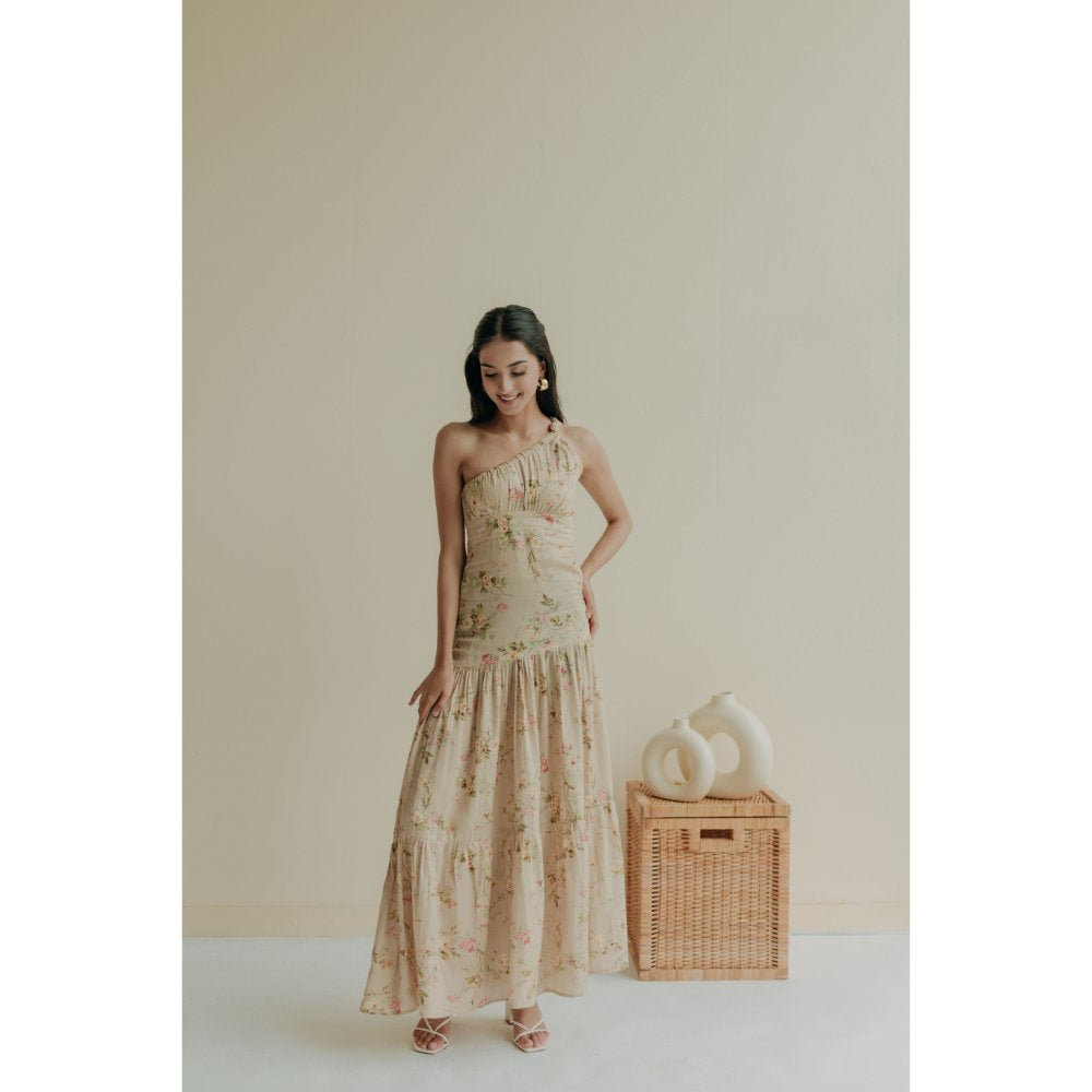Old Marigold Elysian One Shoulder Maxi Dress