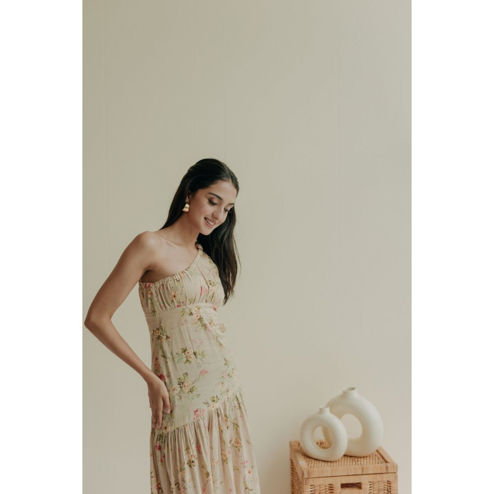 Old Marigold Elysian One Shoulder Maxi Dress