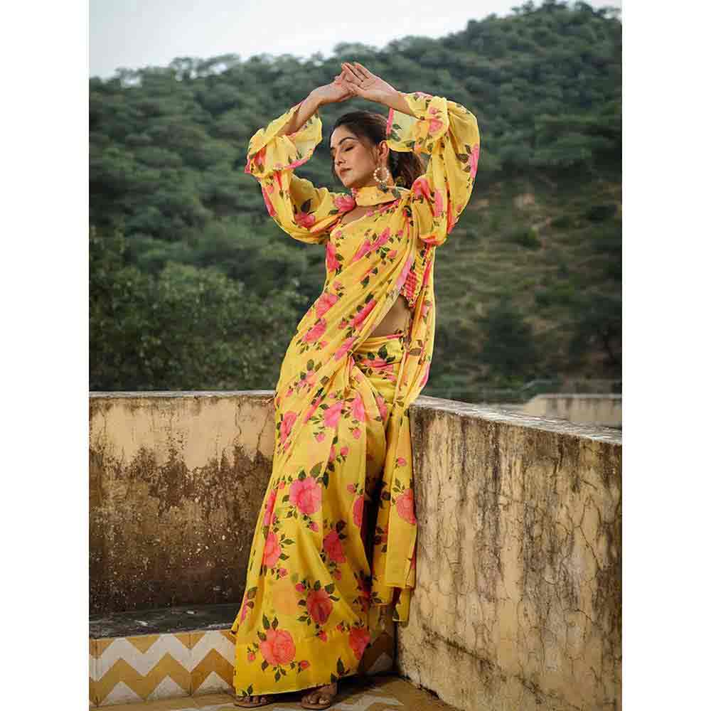 ONEWE INDIA Urmila Saree with Stitched Blouse