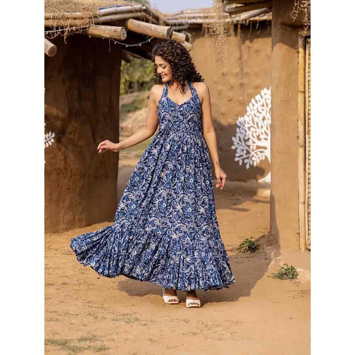 ONEWE INDIA Millie Navy Blue Long Dress (2XS)