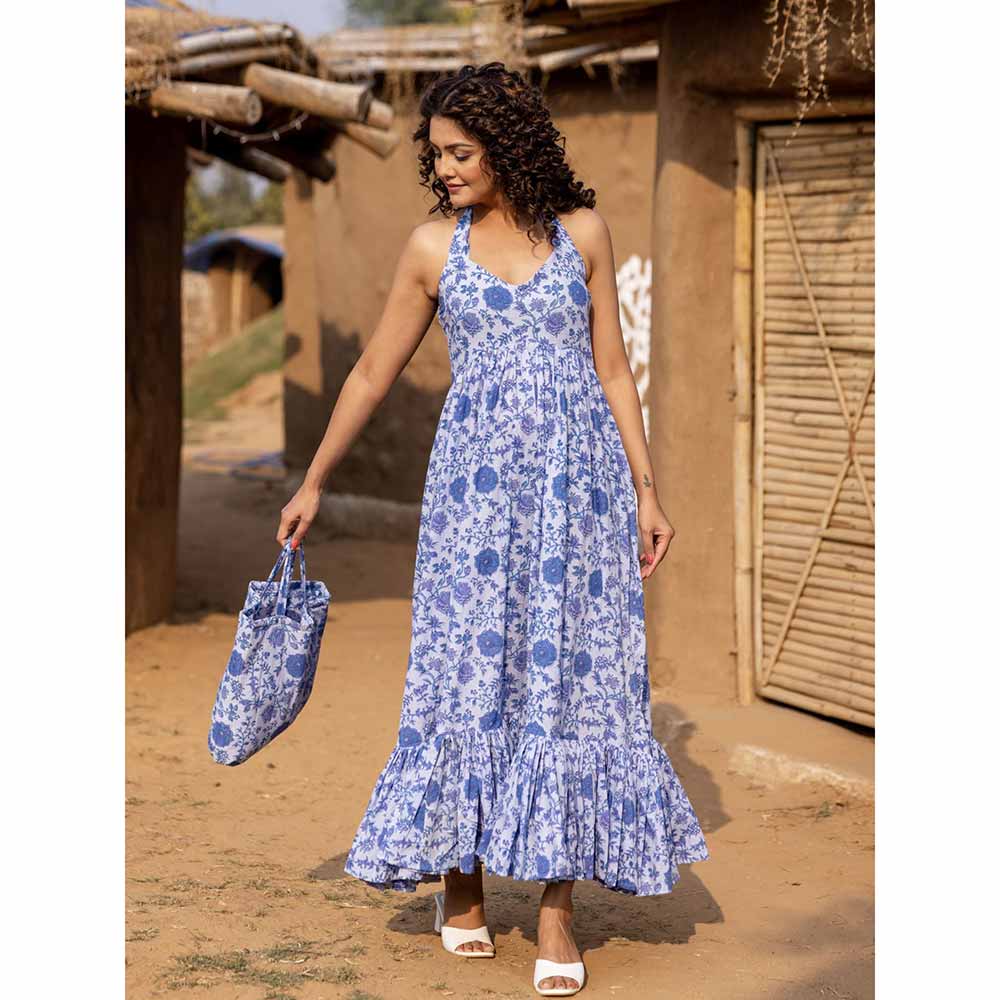 ONEWE INDIA Sara Blue Long Dress