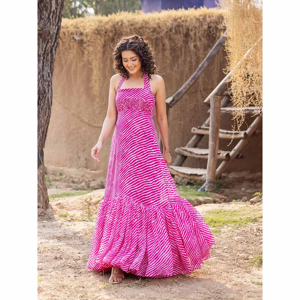 ONEWE INDIA Tessa Pink Flair Dress
