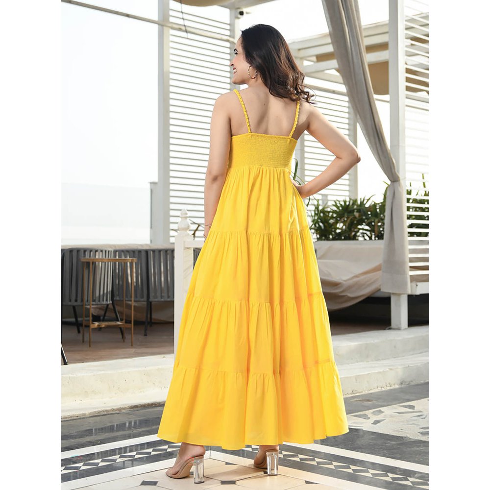 ORDINAREE Aureolin Yellow Long Dress