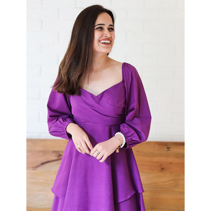 ORDINAREE Sun Purple Cotton Dress