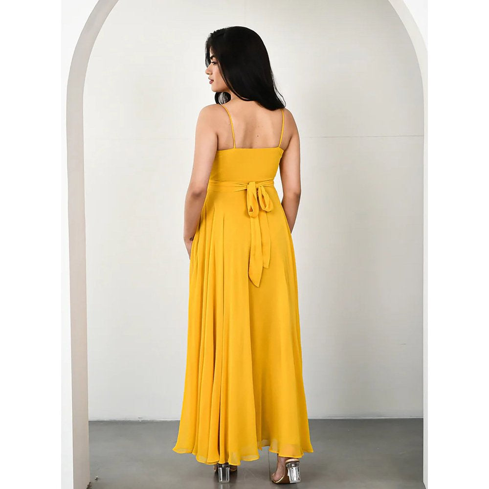 ORDINAREE Olivia Yellow Georgette Dress