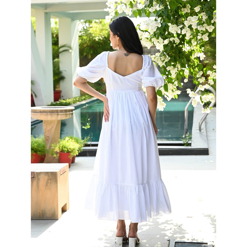 ORDINAREE White Frosty Fantasy Cotton Maxi Dress