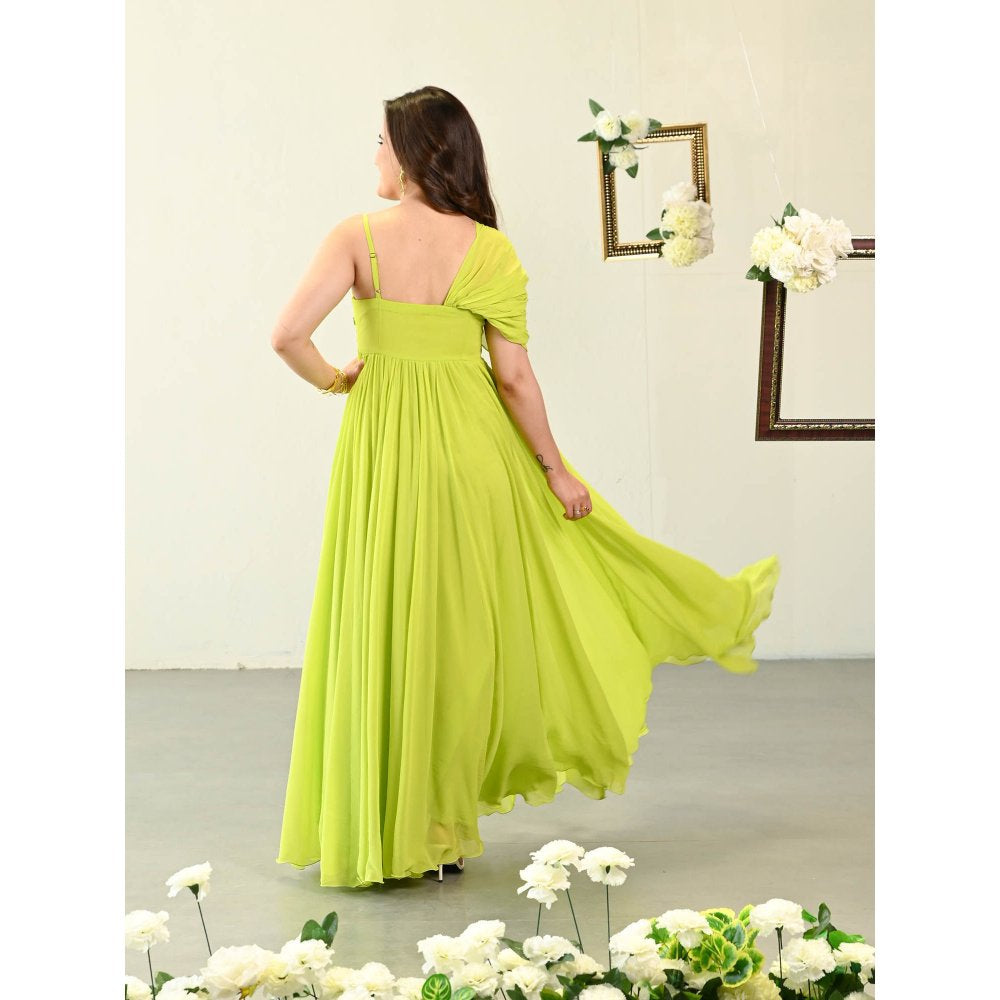 ORDINAREE Fluorescent Green Long Maxi Dress