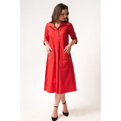 Our Love Lila Red Dress Midi