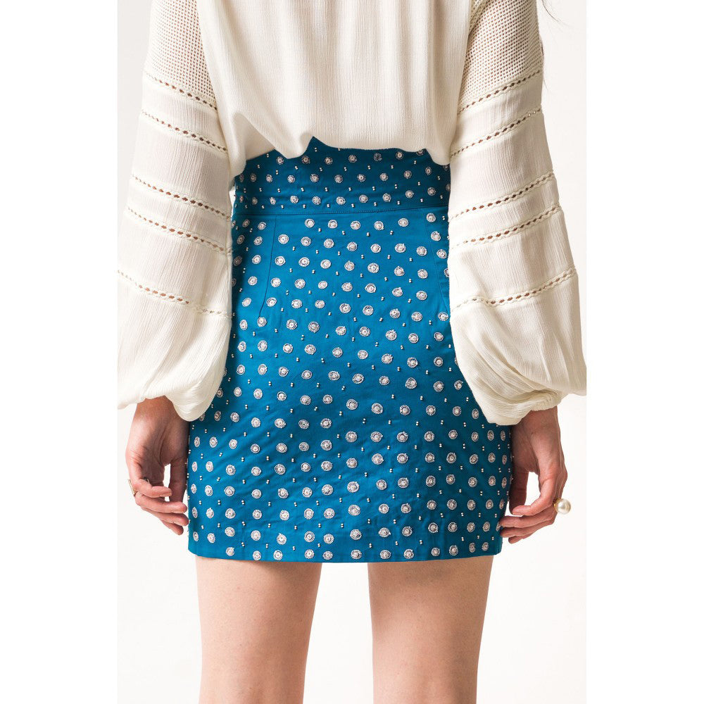 Our Love Poppy True Blue High Waist Short Skirt