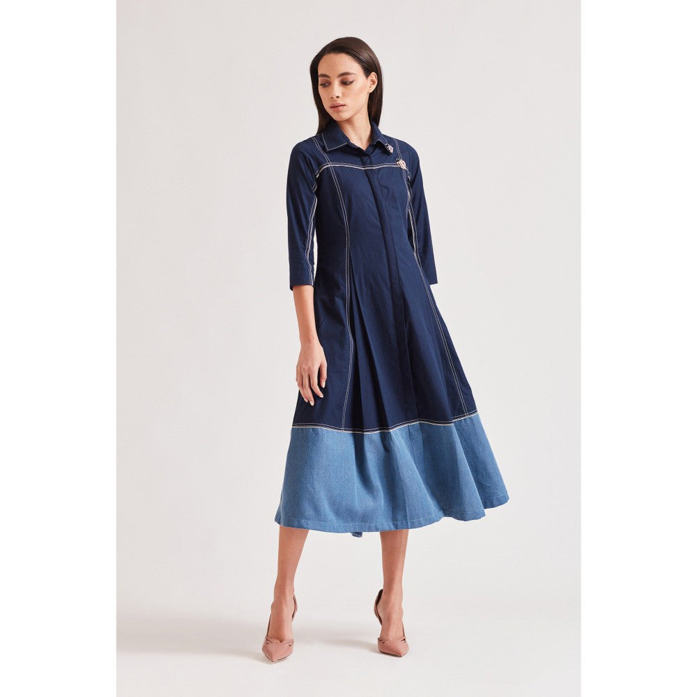 Our Love Madrid Color Block Dress With 3D Butterflies On Collar