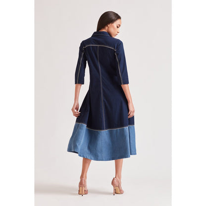 Our Love Madrid Color Block Dress With 3D Butterflies On Collar