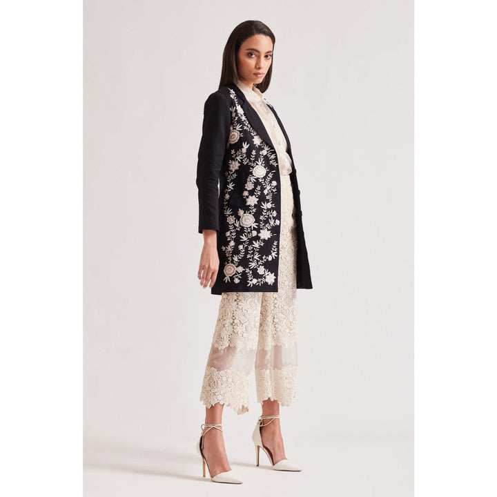 Our Love Marigold Black Embroidered Cotton Jacket