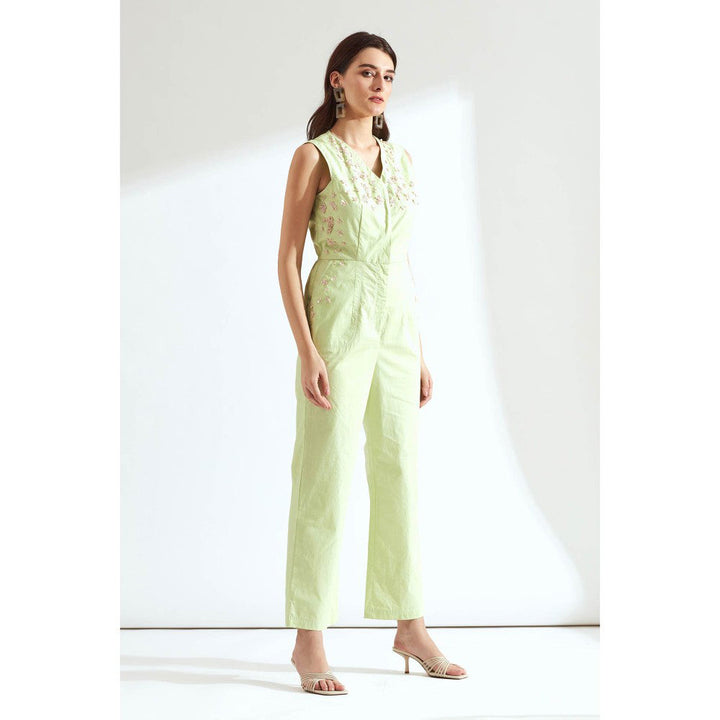 Our Love Tea Cotton Embroidered Jumpsuit