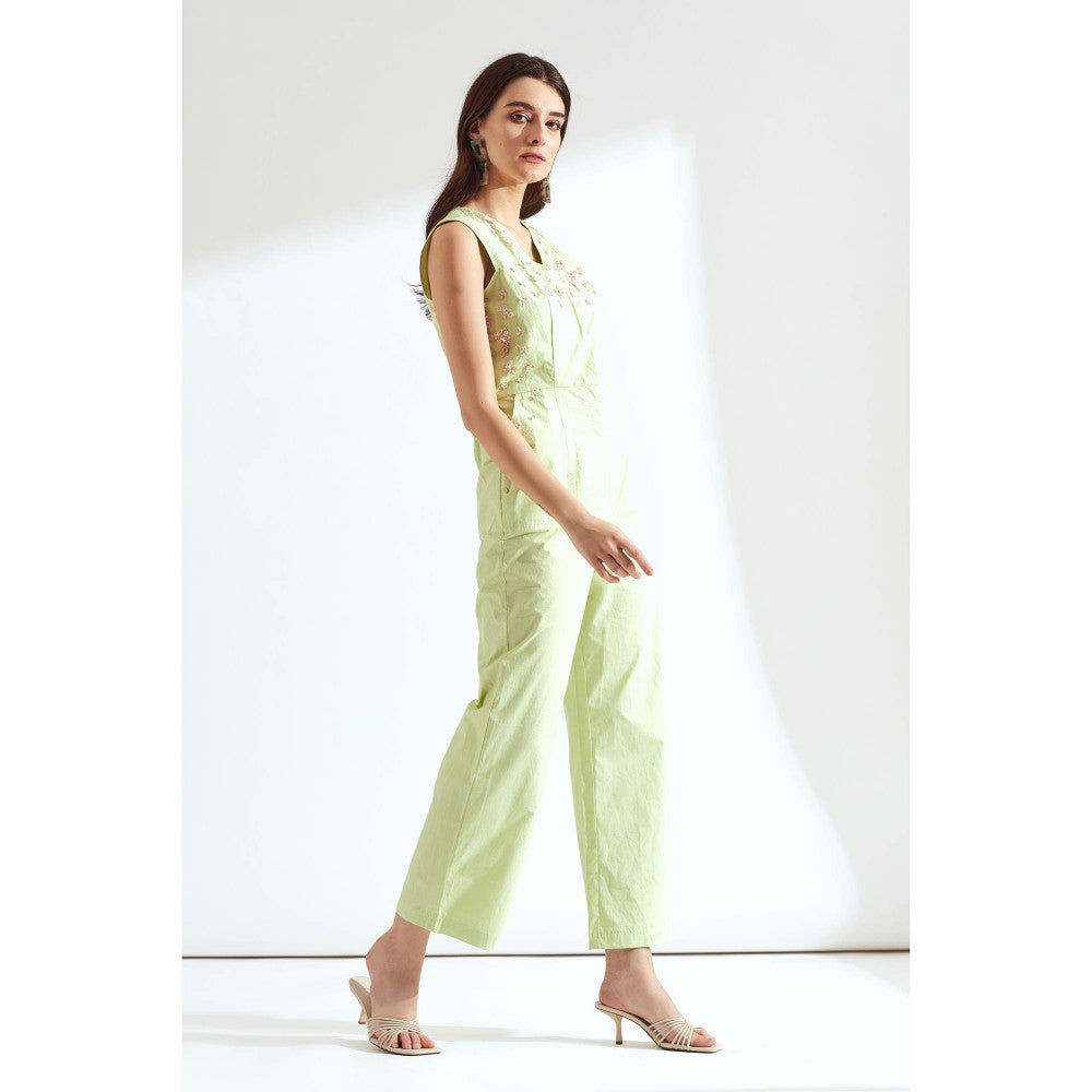 Our Love Tea Cotton Embroidered Jumpsuit
