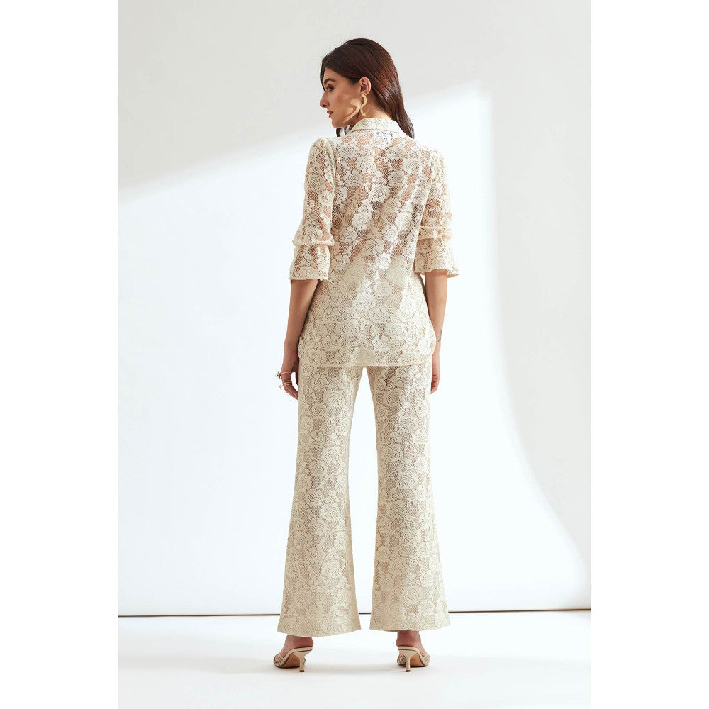 Our Love Ivory Lace Embroidered Shirt