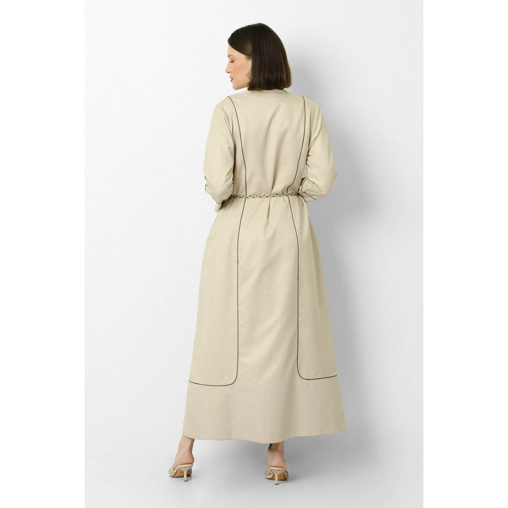 Our Love Oat Embroidered Suiting Button Down Trenchor Cape (Set of 2)