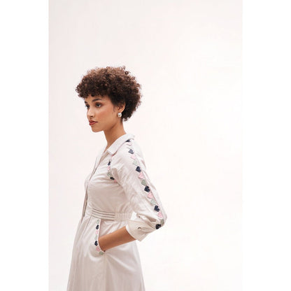 Our Love Beloved Whit Button Down Dress