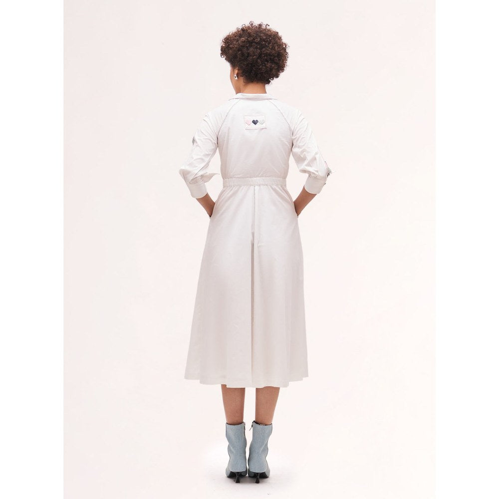 Our Love Beloved Whit Button Down Dress