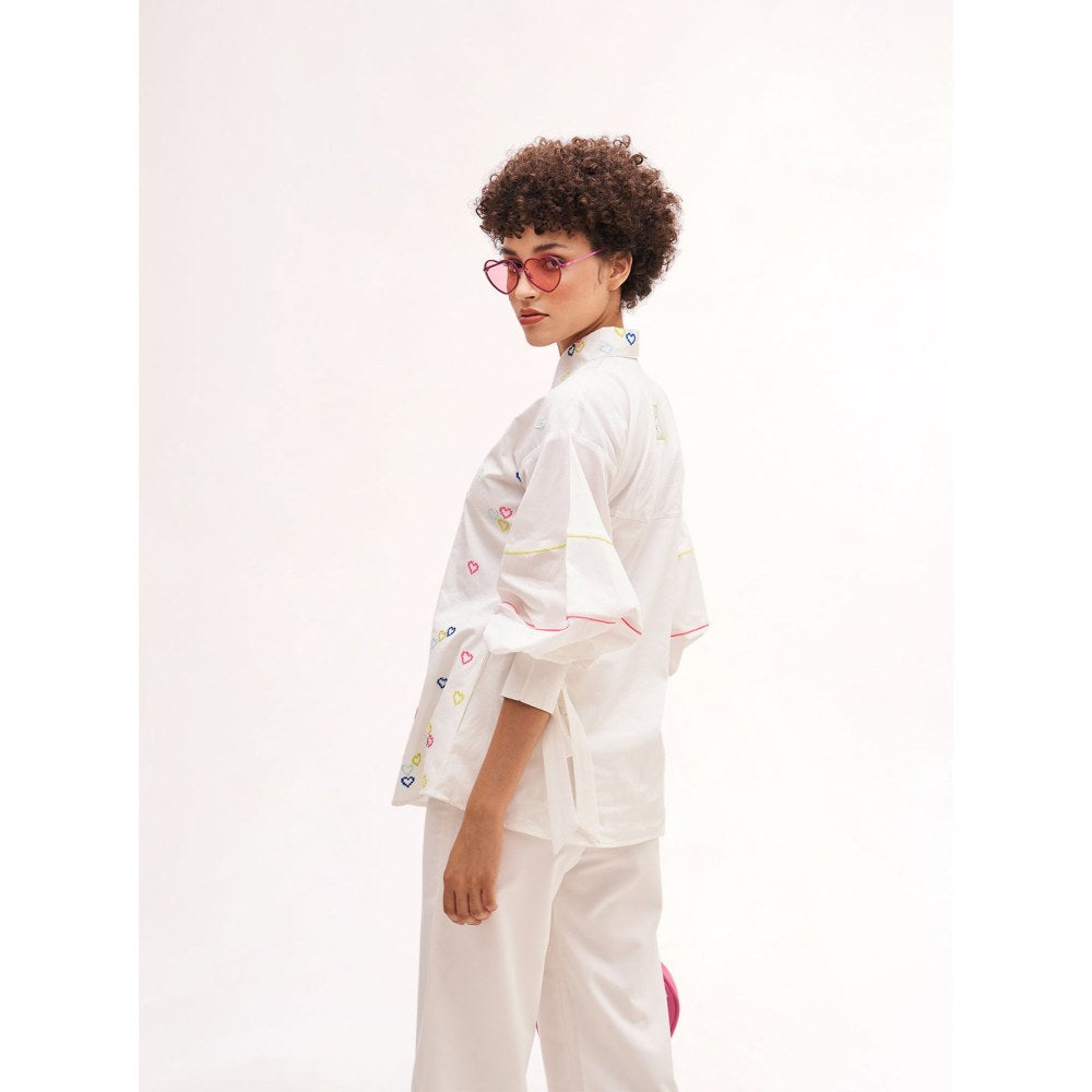 Our Love Bae White Embroidered Shirt
