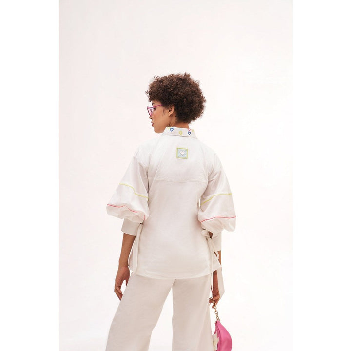 Our Love Bae White Embroidered Shirt