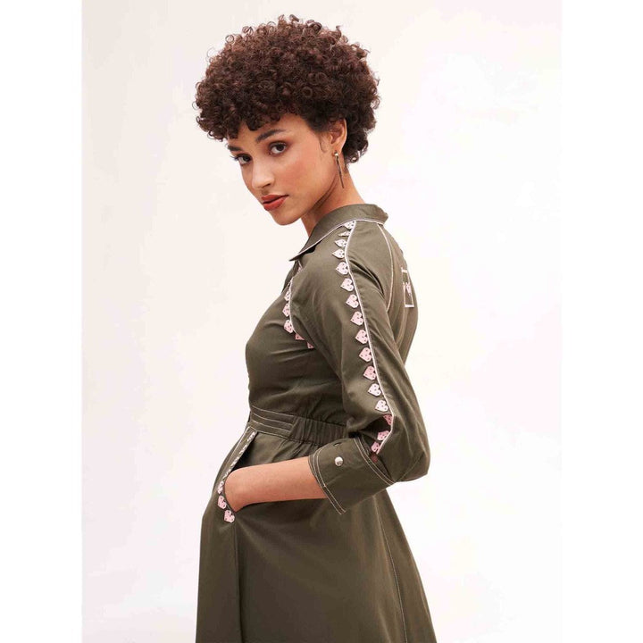 Our Love Beloved Army Green Midi Dress