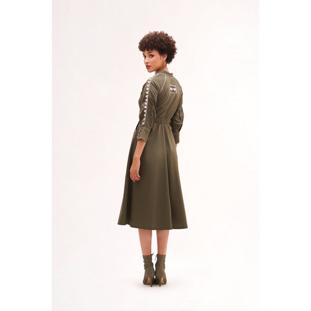 Our Love Beloved Army Green Midi Dress