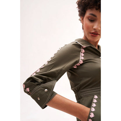 Our Love Beloved Army Green Midi Dress