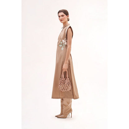 Our Love Lea Khaki Midi Dress