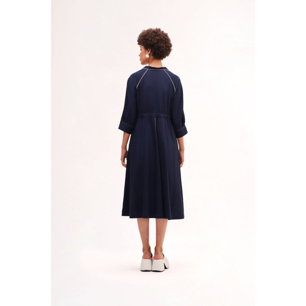 Our Love Banana Navy Midi Dress