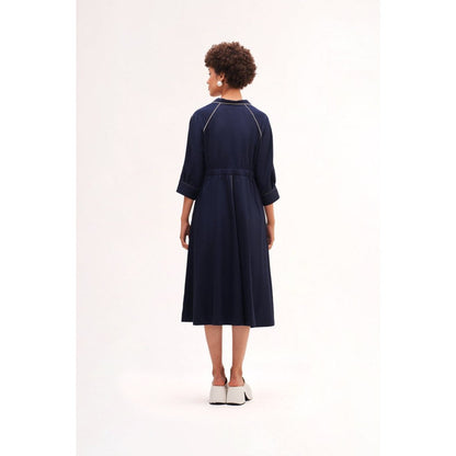 Our Love Banana Navy Midi Dress