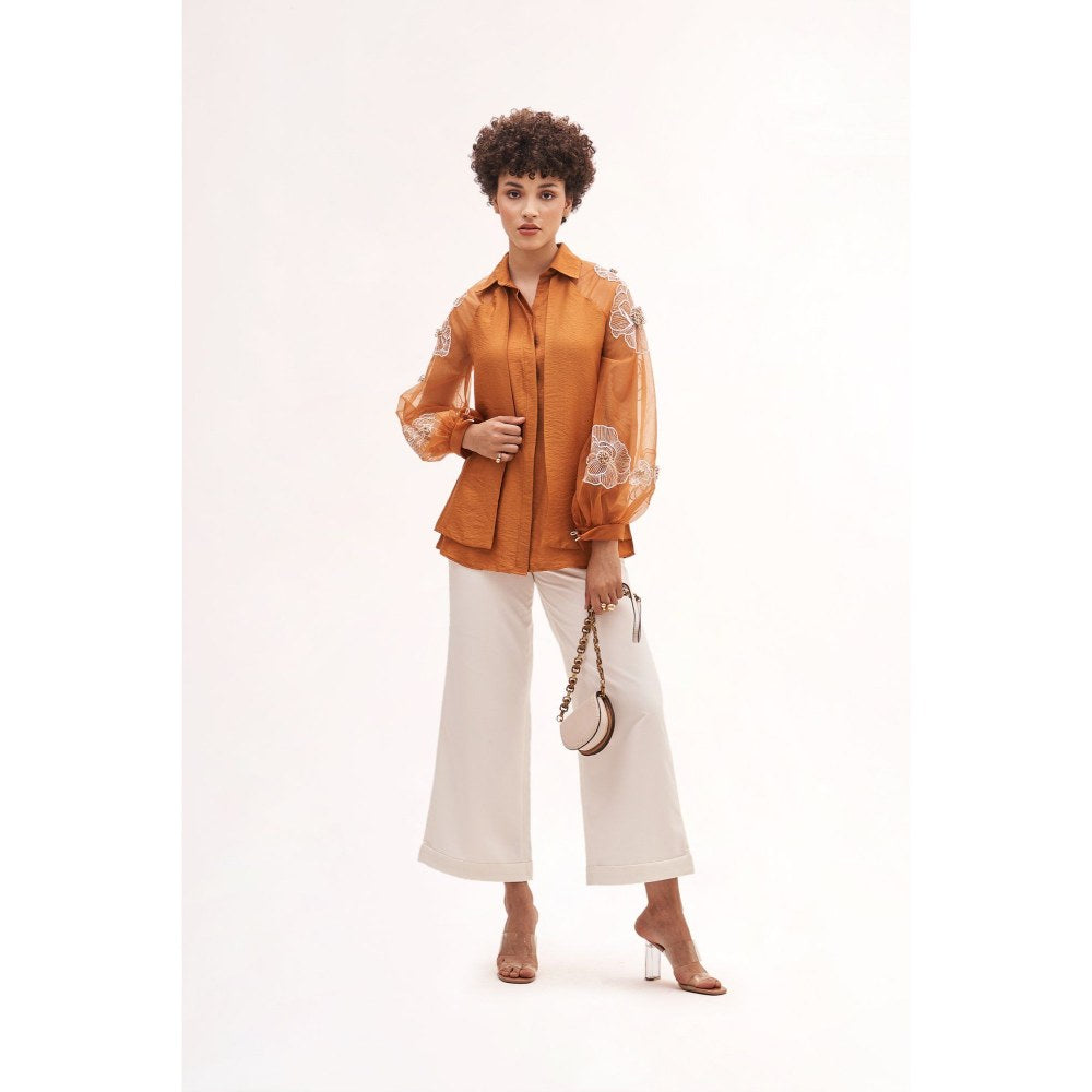 Our Love Picotin Chanderi And Organza Co-Ord (Set of 2)