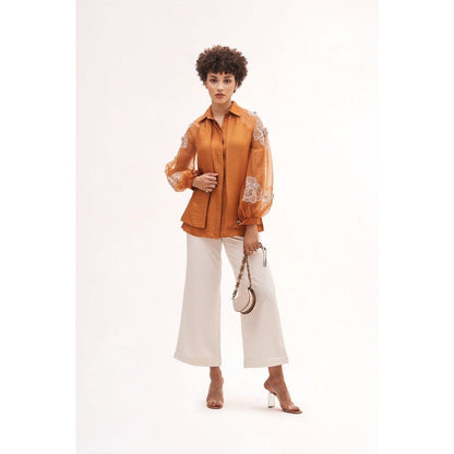 Our Love Picotin Chanderi And Organza Co-Ord (Set of 2)