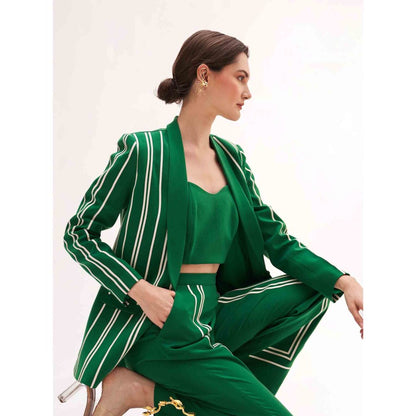 Our Love Jade Blazer With Trousers And Bralette (Set of 3)