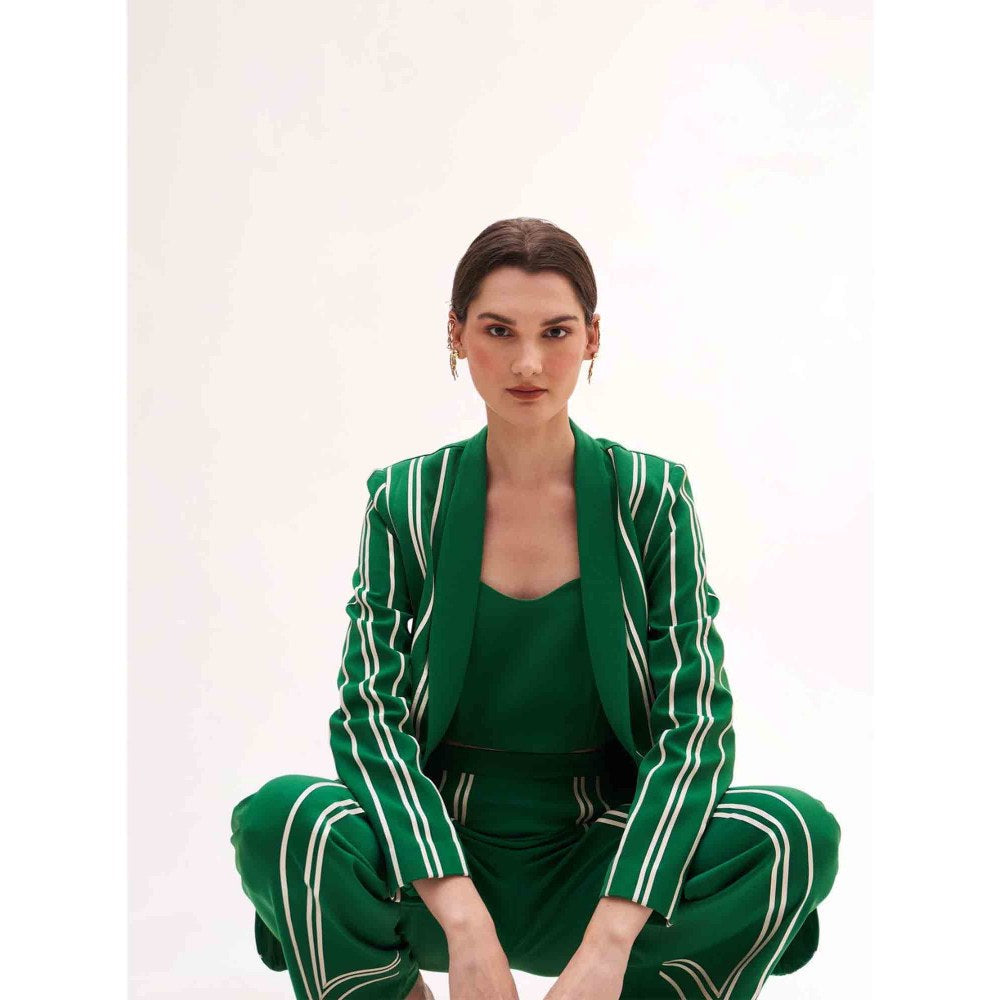Our Love Jade Blazer With Trousers And Bralette (Set of 3)