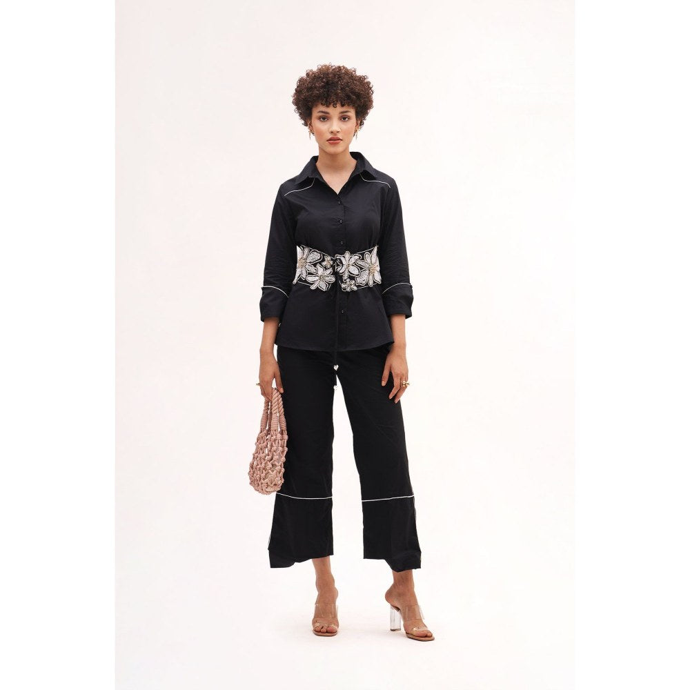 Our Love Arose Belted Shirt With Pants (Set of 2)