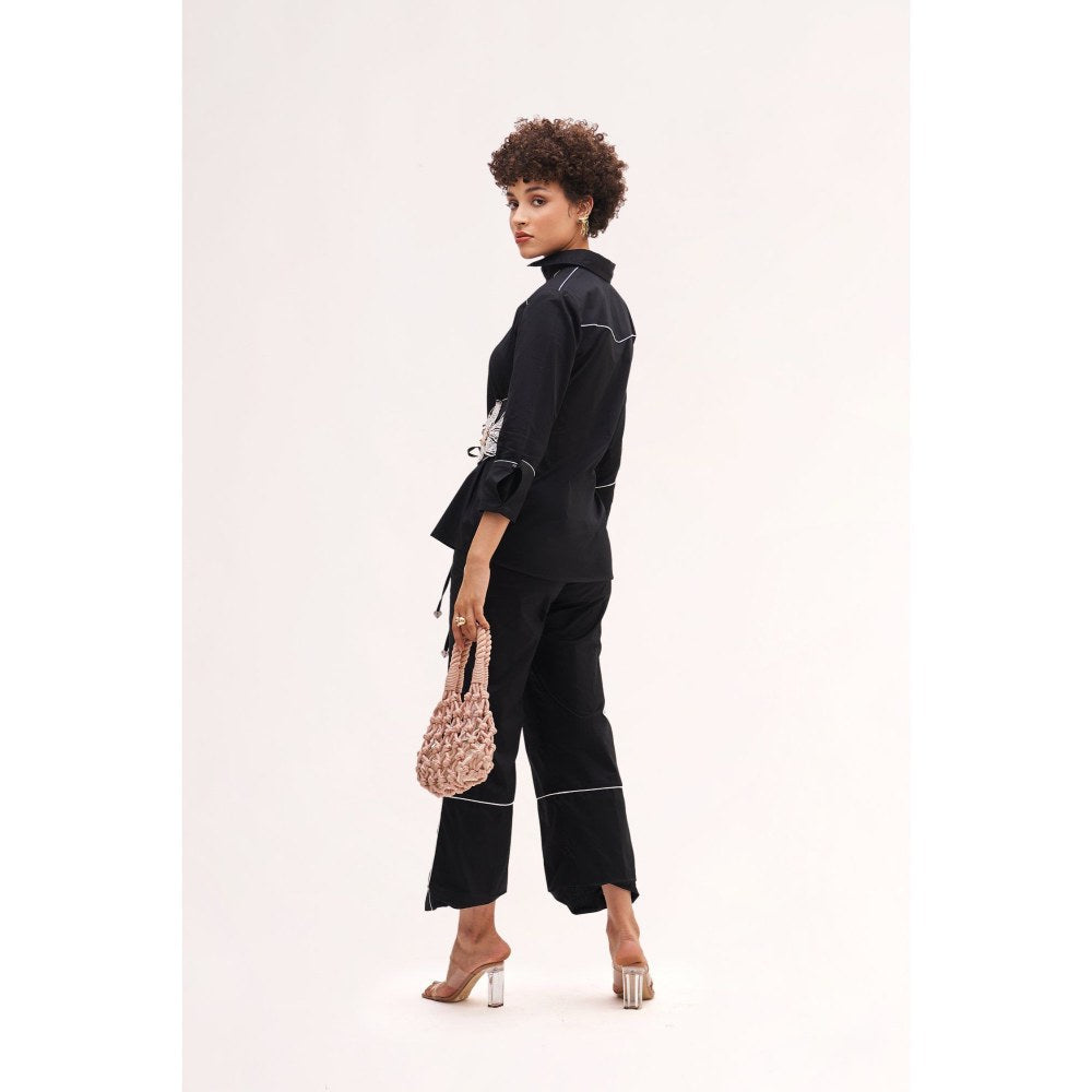 Our Love Arose Belted Shirt With Pants (Set of 2)