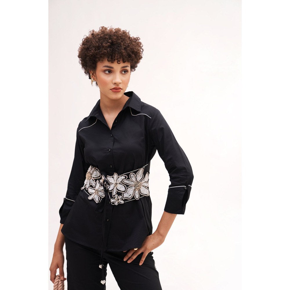 Our Love Arose Belted Shirt With Pants (Set of 2)