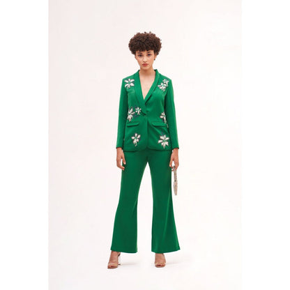 Our Love Rosa Embellished Blazer With Trousers (Set of 2)