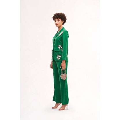 Our Love Rosa Embellished Blazer With Trousers (Set of 2)