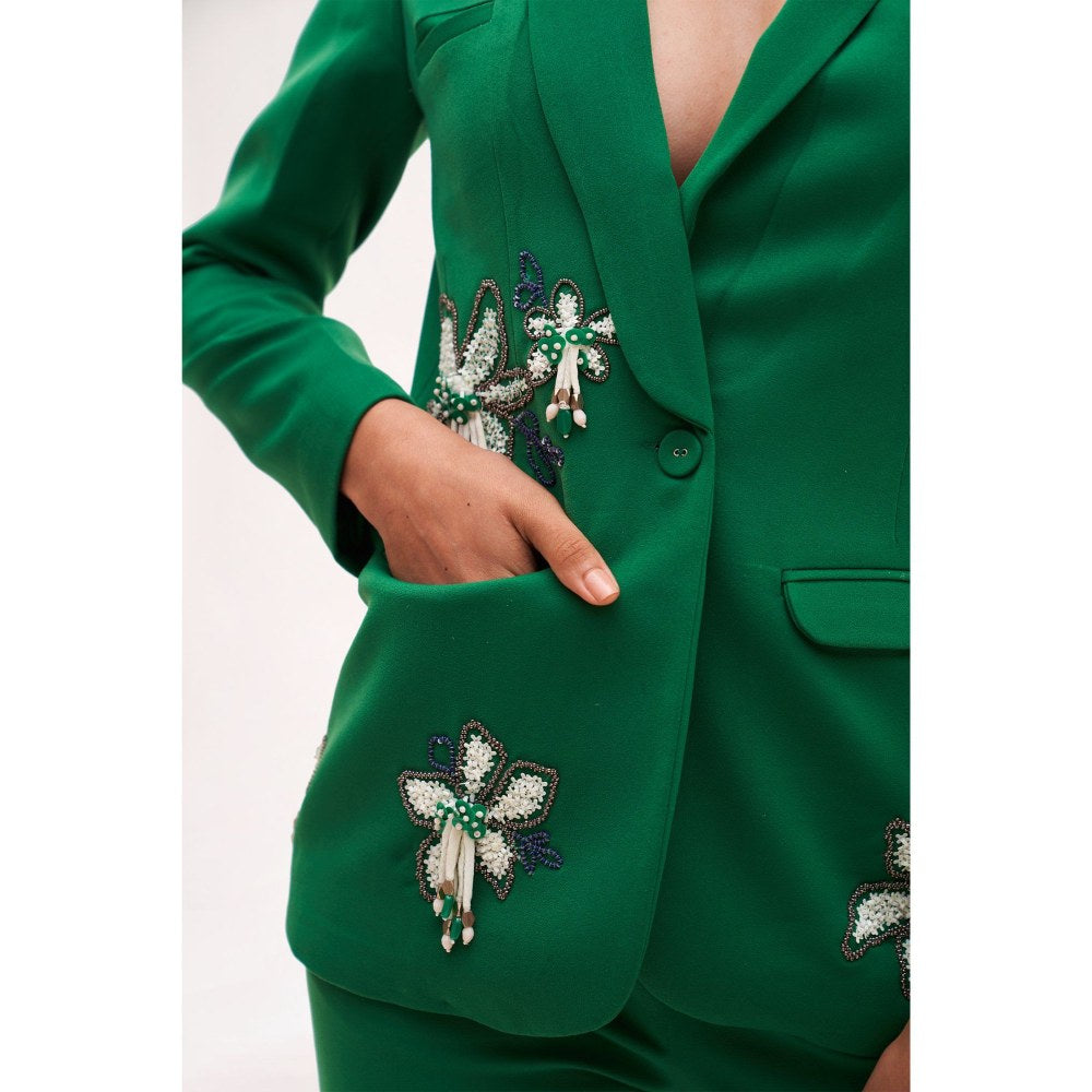 Our Love Rosa Embellished Blazer With Trousers (Set of 2)