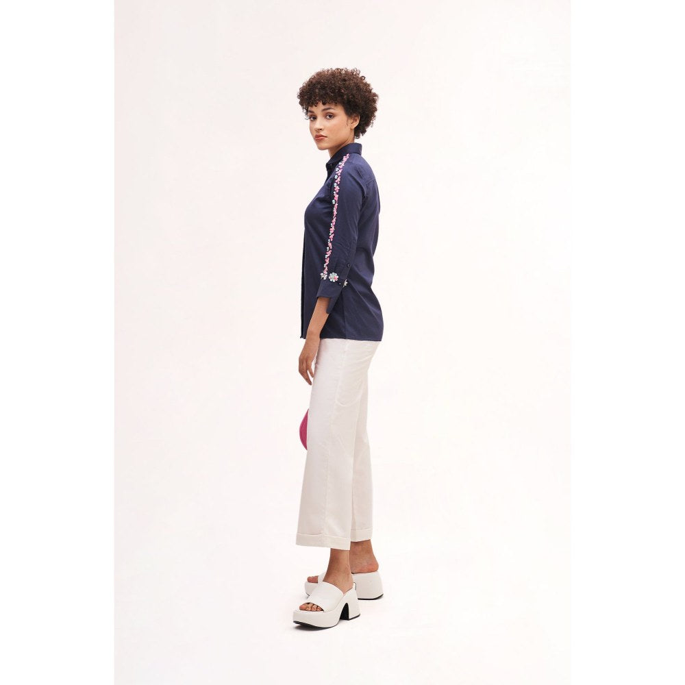 Our Love Almos Embroidered Shirt With Pants (Set of 2)