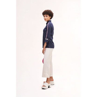 Our Love Almos Embroidered Shirt With Pants (Set of 2)