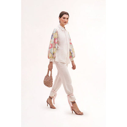 Our Love Mystic Embroidered Shirt With Pants (Set of 2)