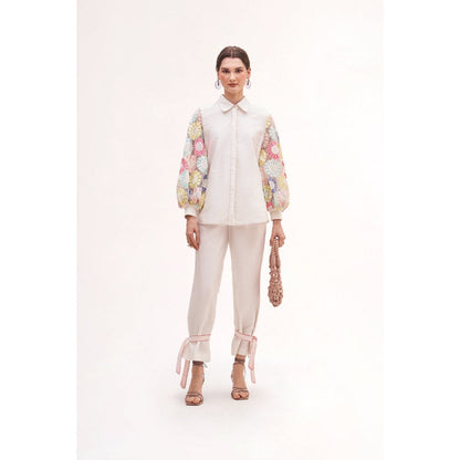 Our Love Mystic Embroidered Shirt With Pants (Set of 2)