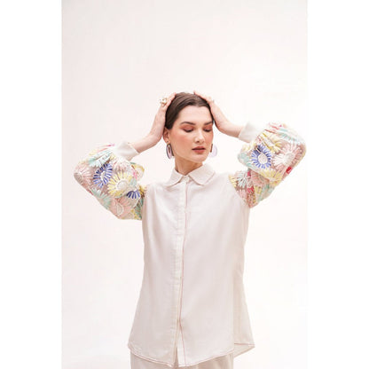 Our Love Mystic Embroidered Shirt With Pants (Set of 2)