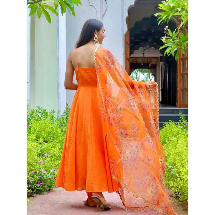 ONEWE INDIA Devika Suit Set (Set of 3) - Orange