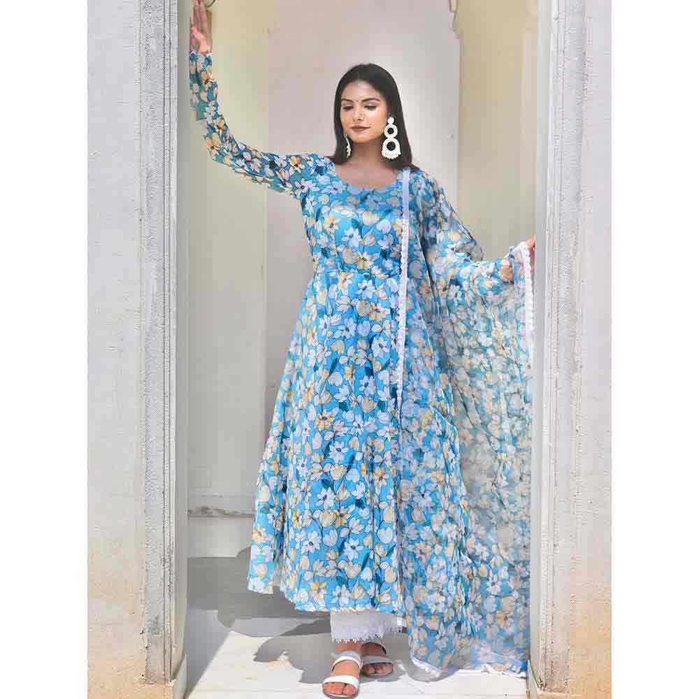 ONEWE INDIA Kamla Suit Set (Set of 3) - Blue – Nykaa Fashion