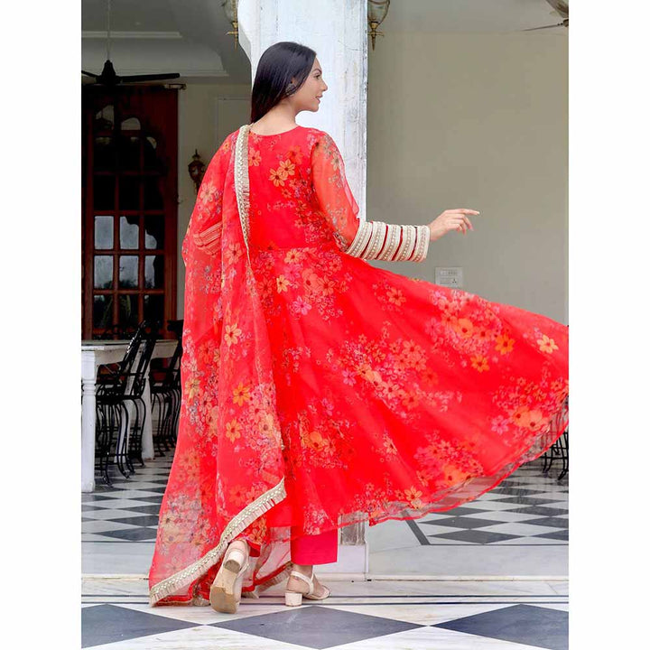 ONEWE INDIA Radhamani Suit Set (Set of 3) - Red