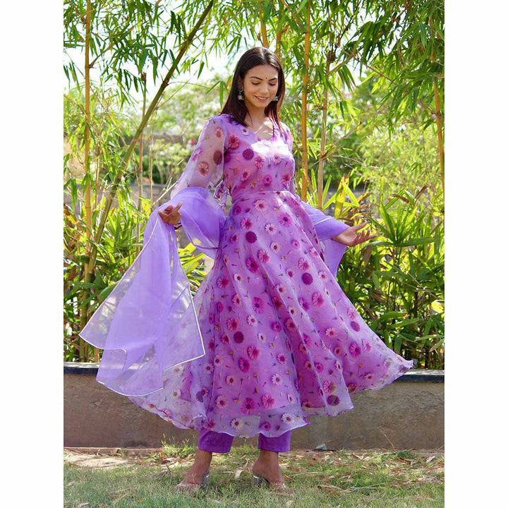 ONEWE INDIA Taara Floral Suit Set (Set of 3) - Purple